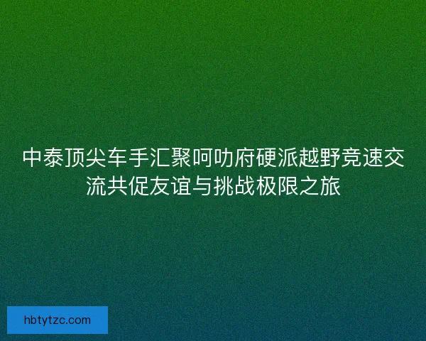 中泰顶尖车手汇聚呵叻府硬派越野竞速交流共促友谊与挑战极限之旅