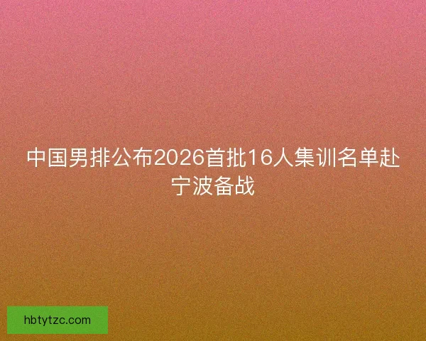 中国男排公布2026首批16人集训名单赴宁波备战