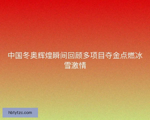 中国冬奥辉煌瞬间回顾多项目夺金点燃冰雪激情