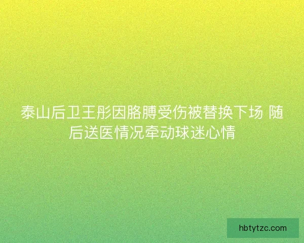 泰山后卫王彤因胳膊受伤被替换下场 随后送医情况牵动球迷心情